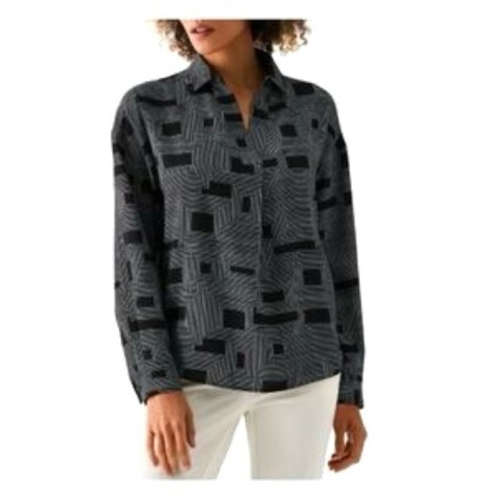 Black and White Geometric Print Rafaella
Career Wear Top
